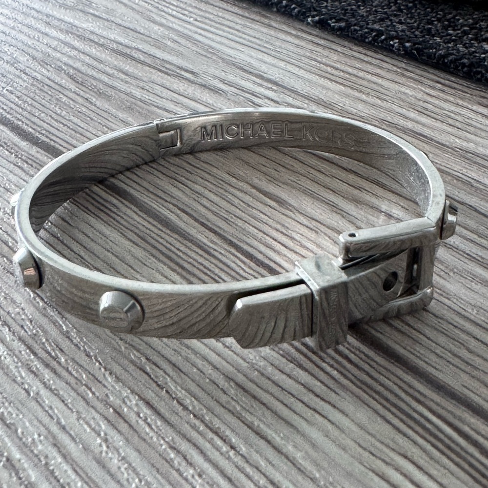 Michael Kors Metallic Silver Studded Bracelet